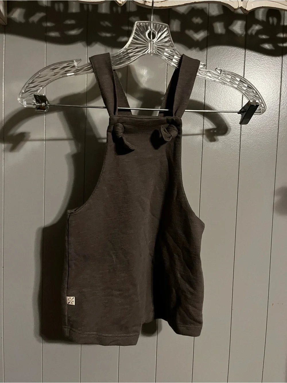 Childhoods gray knotted short overalls